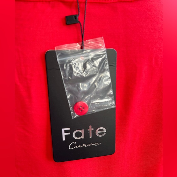 Women's Red Blouse Ruffle Sleeves Plus Size 2X - Picture 7 of 7